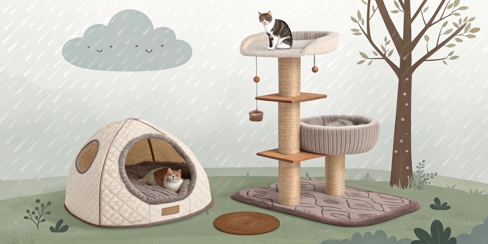 A content cat curled up in a perfectly shaped bed.