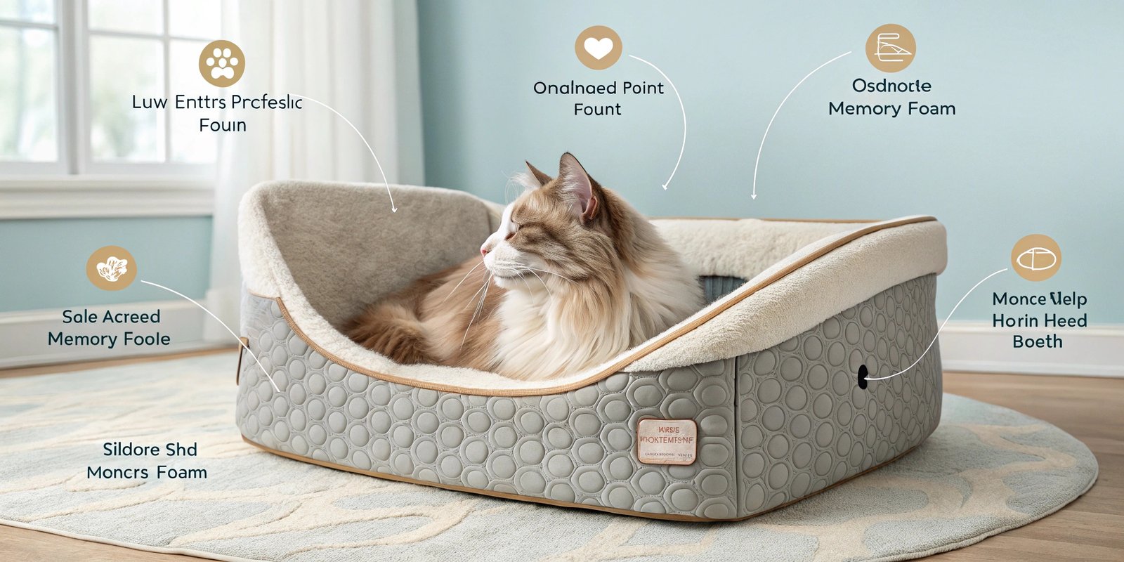 A cat sniffing and kneading a new bed before settling in.