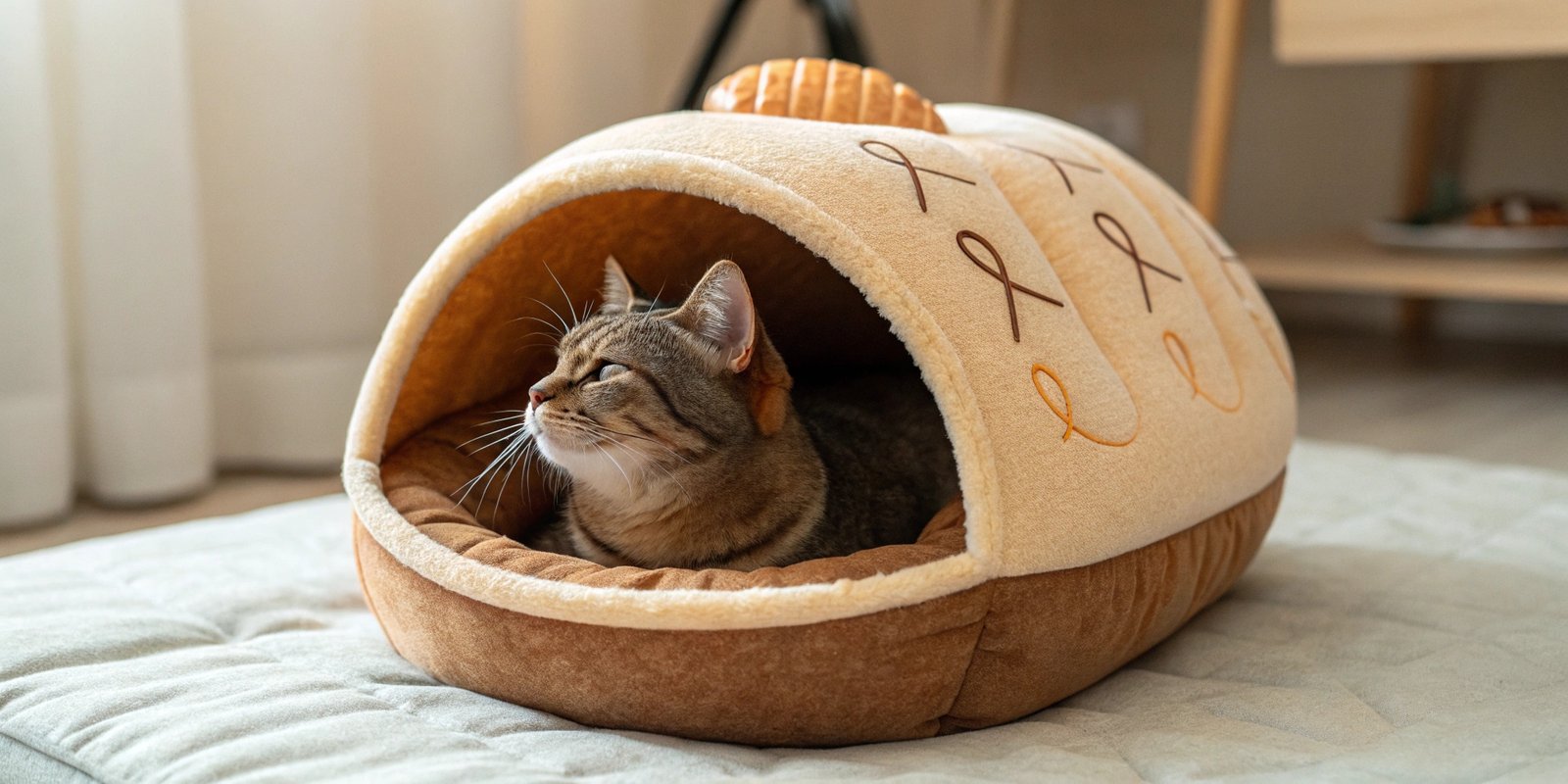 Comparison of different cat bed styles with cats using them.